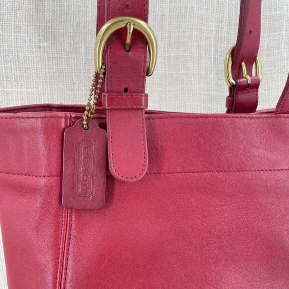 Coach Vintage (1997) Waverly‎ Soho Buckle Bag, C7C-4157 Red Leather, Classic - Picture 2 of 8